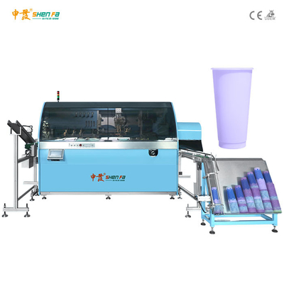 Otomatik plastik bardak ekran baskı makinesi 5KW AC380V
